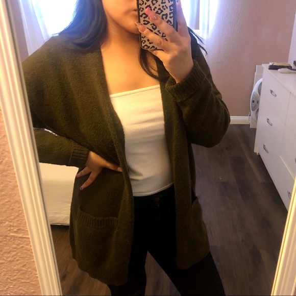 Forever 21 | Sweaters | Dark Olive Green Cardigan | Poshmark